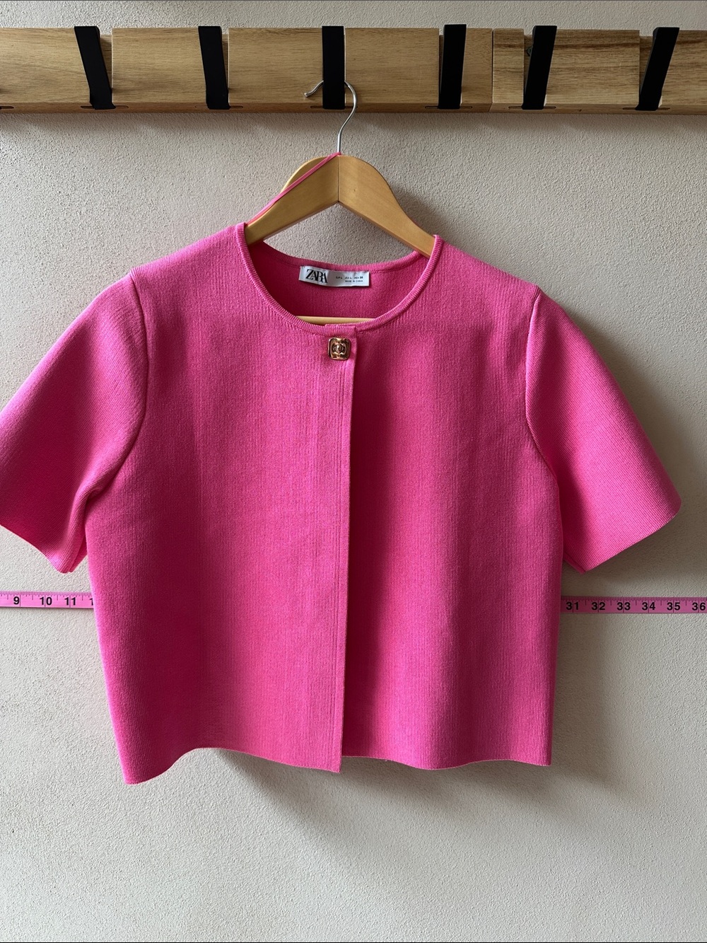 Zara Hot Pink Short-Sleeve Boxy Blazer